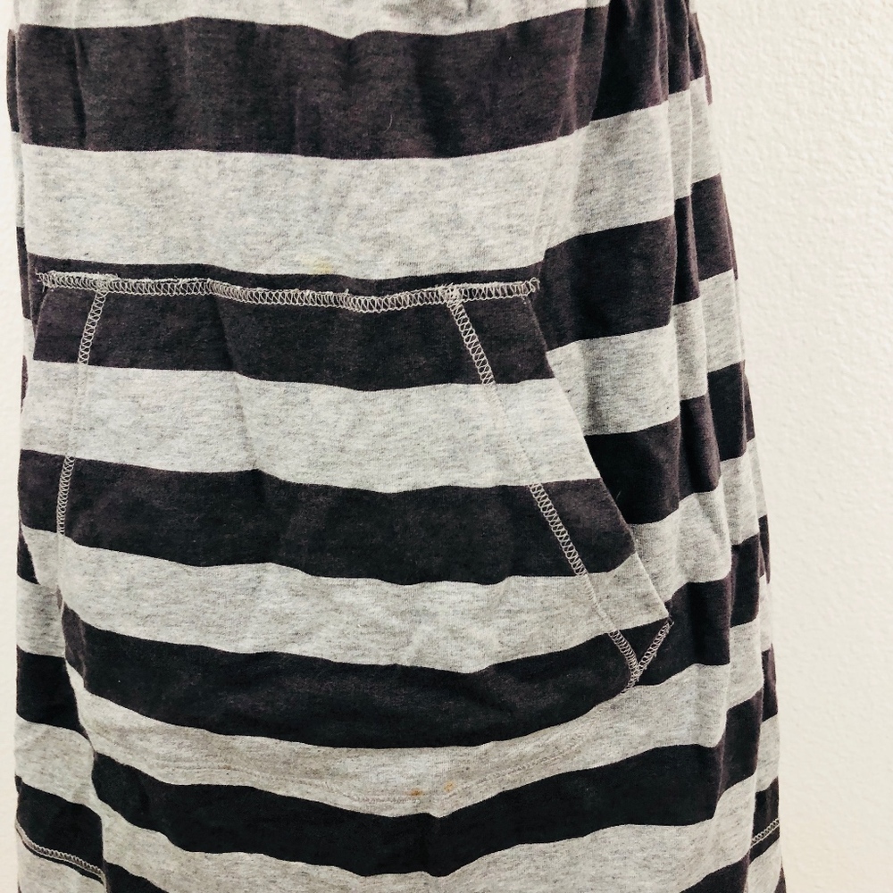 [Splendid] Striped S/S Sweatshirt Hoodie Dress - Picture 5 of 8